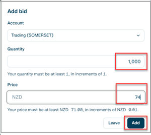 Bid Form - Completed
