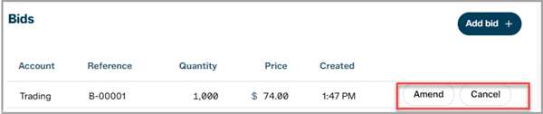 Cancel and amend options